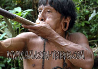 Huaorani with Blowgun