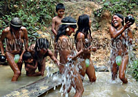 Huaorani Girls Bathing